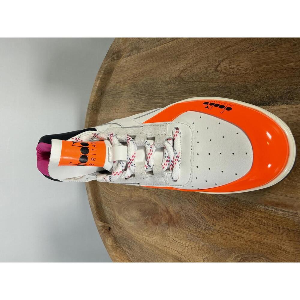 Diadora Heritage Women’s High-Top Sneakers White/Orange Pink Size 6.5 NWB - Picture 10 of 12